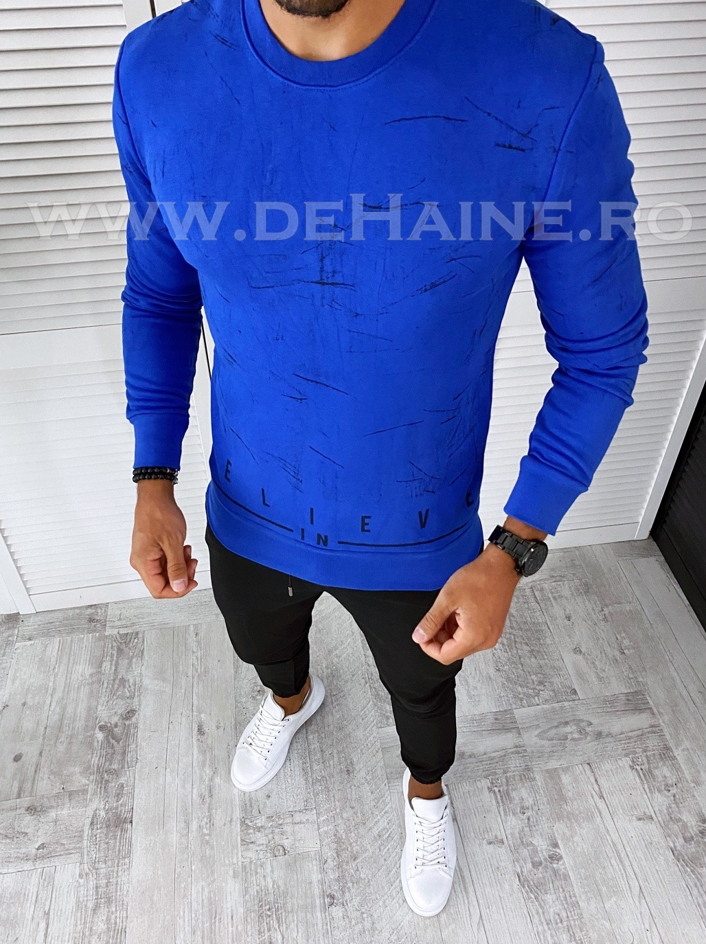 Bluza barbati albastra slim fit 2599 o1-6